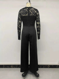 Lace Long Sleeve Wide-Leg Jumpsuit 101001301587229 36 Affordable Fashion Under $100 Jerry's Apparel 
