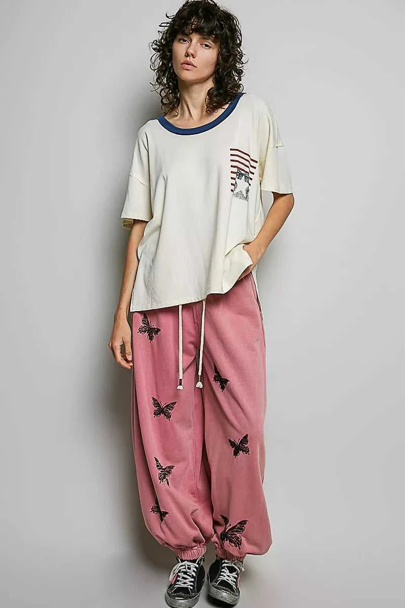 POL American Flag Color Block Side Slit Cotton Top 100100004761742 43 Affordable Fashion Under $100 Jerry's Apparel 