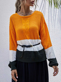 Color Block Round Neck Sweater 100100367558904 38 Affordable Fashion Under $100 Jerry's Apparel 