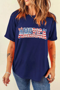 AMERICA Round Neck Relaxed T-Shirt 100100605928824 32 Affordable Fashion Under $100 Jerry's Apparel 