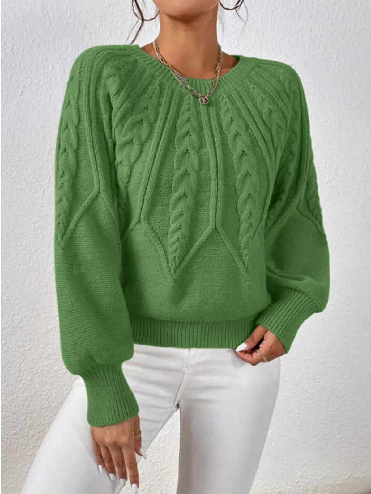 Cable Knit Long Sleeve Sweater 100100200217752 36 Affordable Fashion Under $100 Jerry's Apparel 