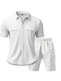 Men's Full Size Button Up Shirt and Shorts Set Plus Size 100400974487606 48 Affordable Fashion Under $100 Jerry's Apparel 