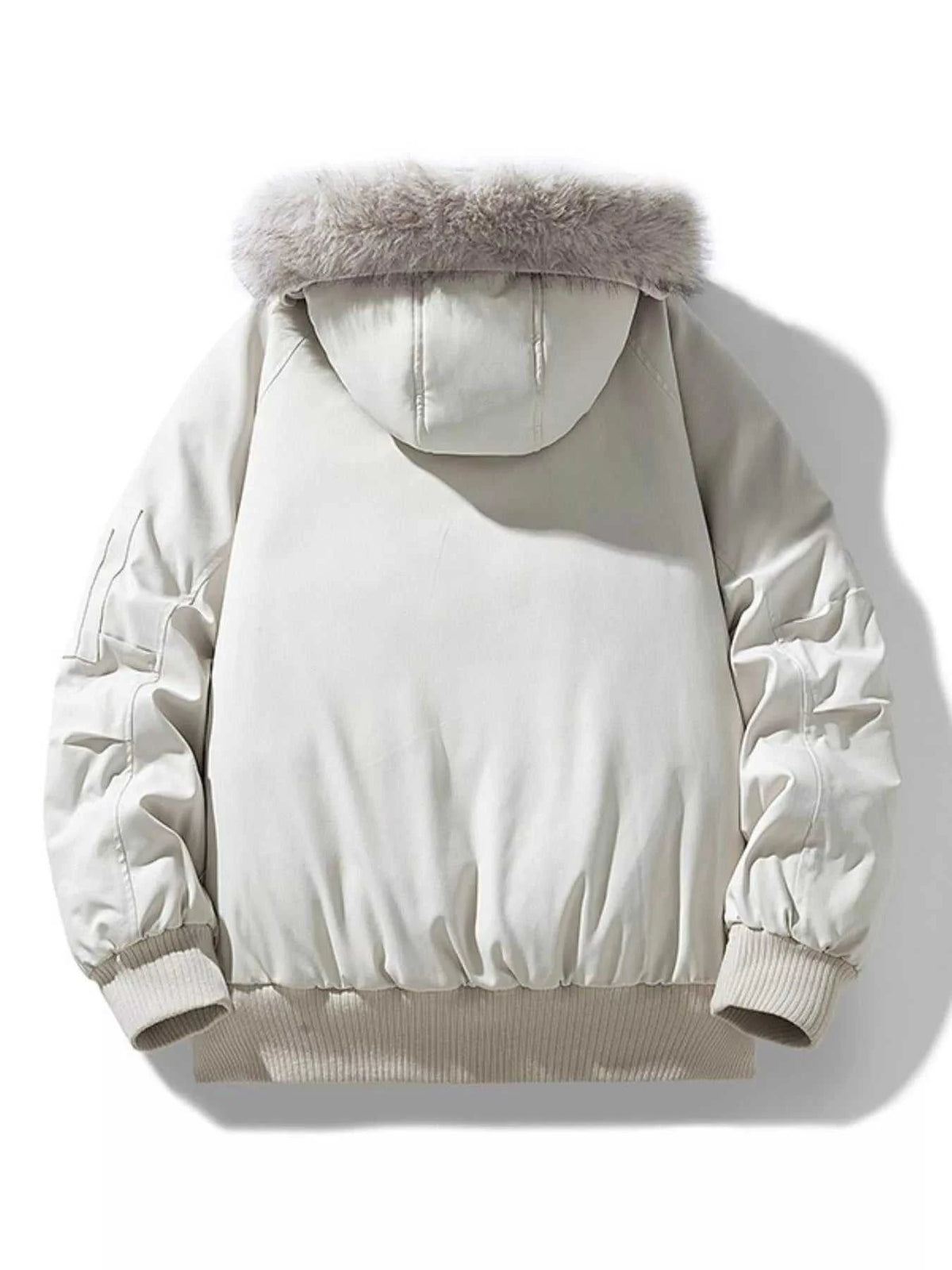 Men's Plus Size Faux Fur Hooded Padded Bomber Jacket 100400528967580 116 Fashion Forward Plus Size Clothing Jerry's Apparel 