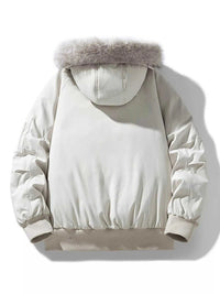 Men's Plus Size Faux Fur Hooded Padded Bomber Jacket 100400528967580 116 Fashion Forward Plus Size Clothing Jerry's Apparel 