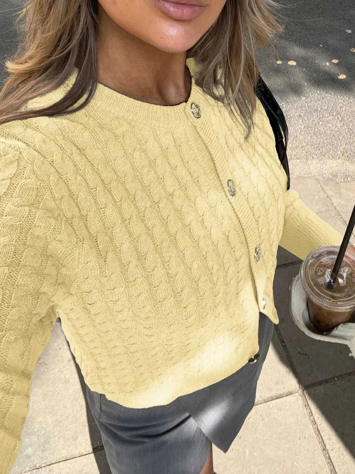 Cable Knit Button-Up Cardigan 100100747145212 57 Affordable Fashion Under $100 Jerry's Apparel 