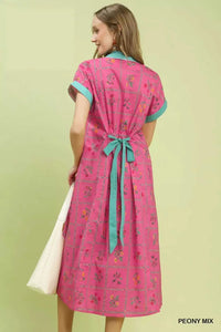 Umgee Mix Floral Button-Front Midi Dress 100100951291613 62 Affordable Fashion Under $100 Jerry's Apparel 