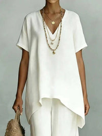 Full Size V-Neck Top and Wide-Leg Pants Set Plus Size 100100663551339 44 Affordable Fashion Under $100 Jerry's Apparel 