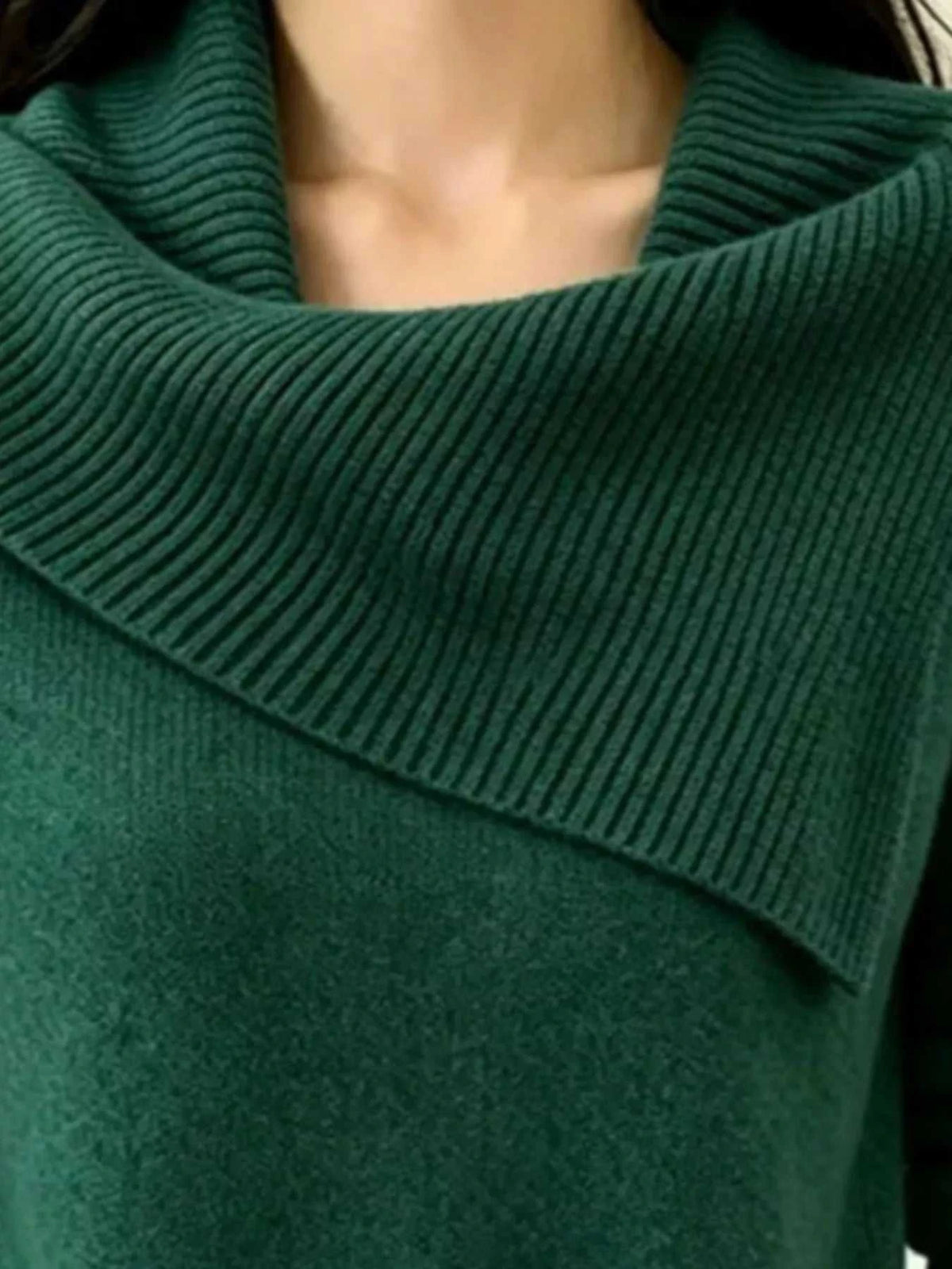 Full Size Asymmetric Ribbed Collar Sweater Plus Size 101002369014194 47 Affordable Fashion Under $100 Jerry's Apparel 