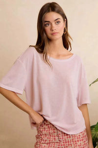 BiBi Solid Jersey Relaxed Fit Short Sleeves Pocket Top 100100500271339 29 Affordable Fashion Under $100 Jerry's Apparel 