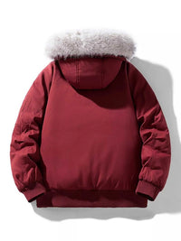 Men's Plus Size Faux Fur Hooded Padded Bomber Jacket 100400528967580 116 Fashion Forward Plus Size Clothing Jerry's Apparel 