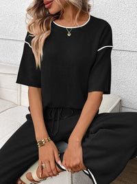 Round Neck Half Sleeve Top and Pants Set 100100458964546 67 Affordable Fashion Under $100 Jerry's Apparel 