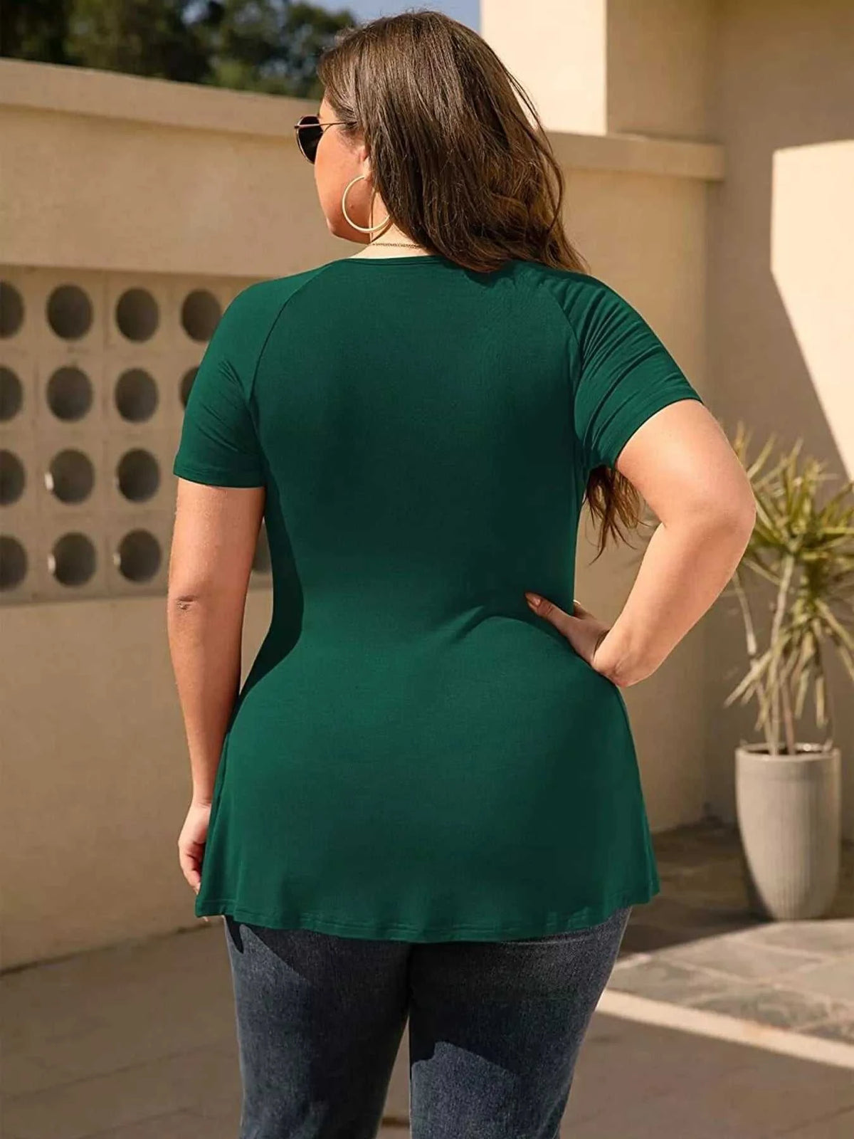Plus Size Surplice Short Sleeve T-Shirt 100100382914132 26 Affordable Fashion Under $100 Jerry's Apparel 