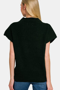 Short Sleeve Mock Neck Sweater