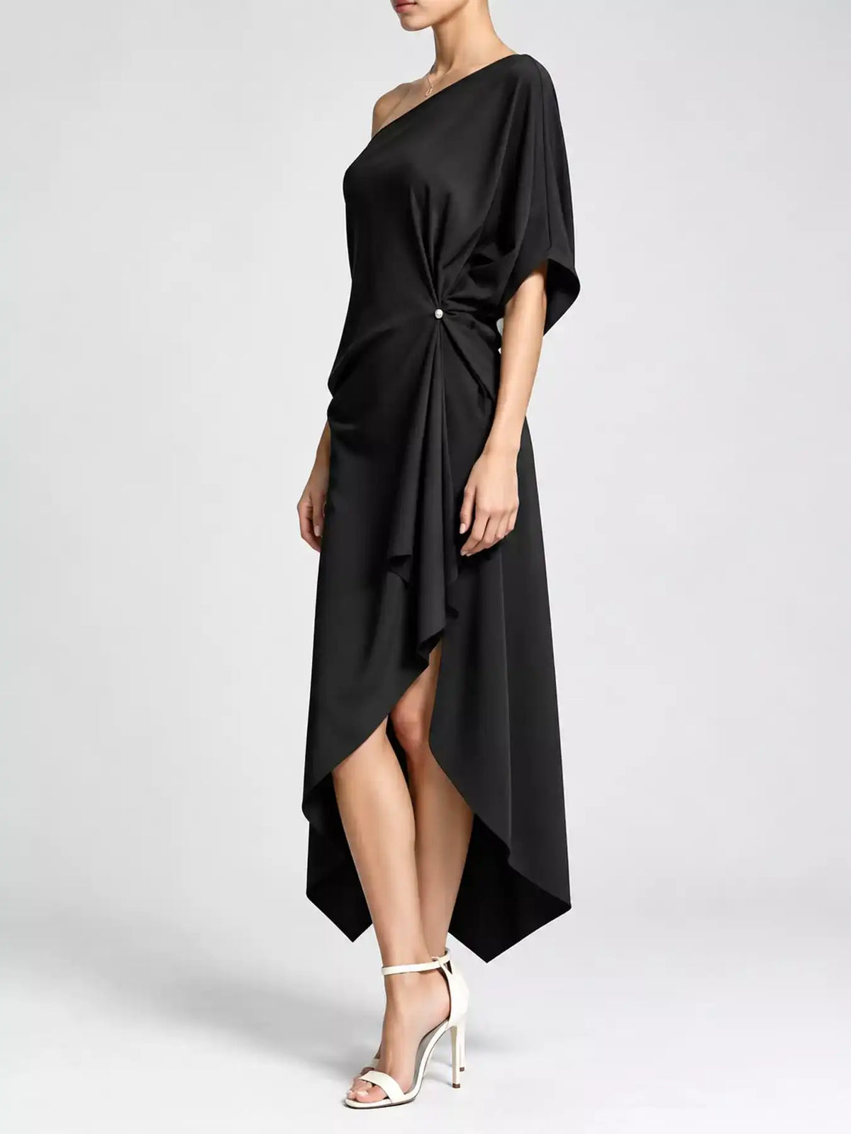 Full Size One-Shoulder Asymmetric Hem Midi Dress Plus Size 101001732260581 53 Gifts for Her Jerry's Apparel 