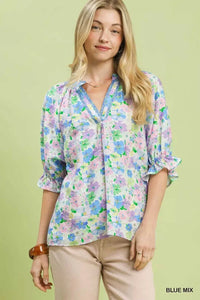 Umgee Mix Floral Print Ruffle Top 100100938711779 51 Affordable Fashion Under $100 Jerry's Apparel 