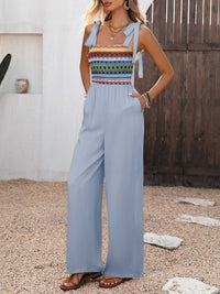 Tie Shoulder Wide Leg Jumpsuit 100100660433496 42 Affordable Fashion Under $100 Jerry's Apparel 