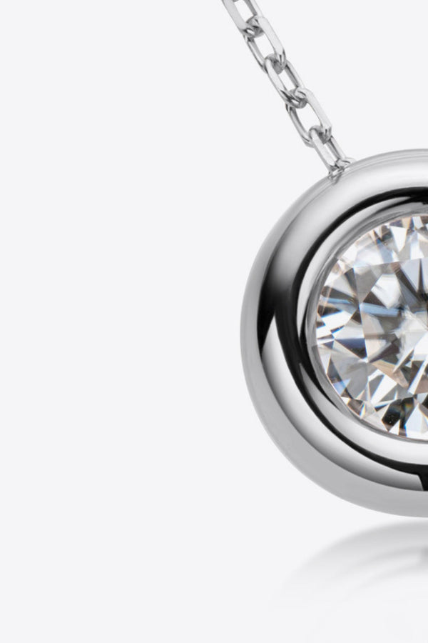 Baeful 1 Carat Moissanite Pendant 925 Sterling Silver Necklace