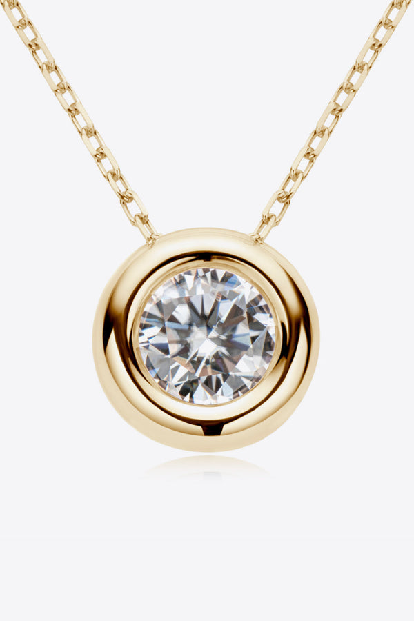 Baeful 1 Carat Moissanite Pendant 925 Sterling Silver Necklace