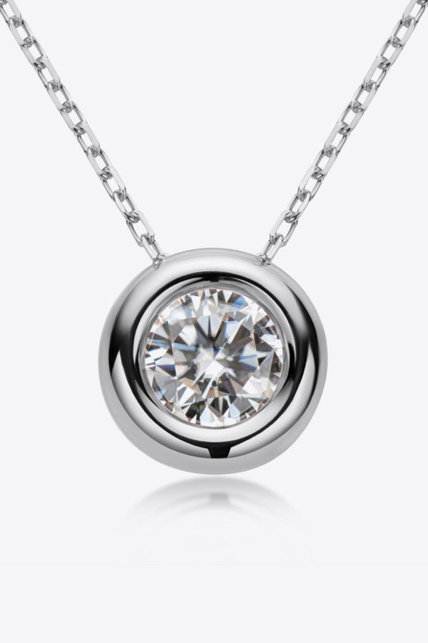 Baeful 1 Carat Moissanite Pendant 925 Sterling Silver Necklace