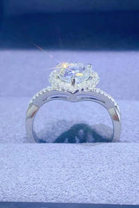 1 Carat Moissanite 925 Sterling Silver Heart Ring