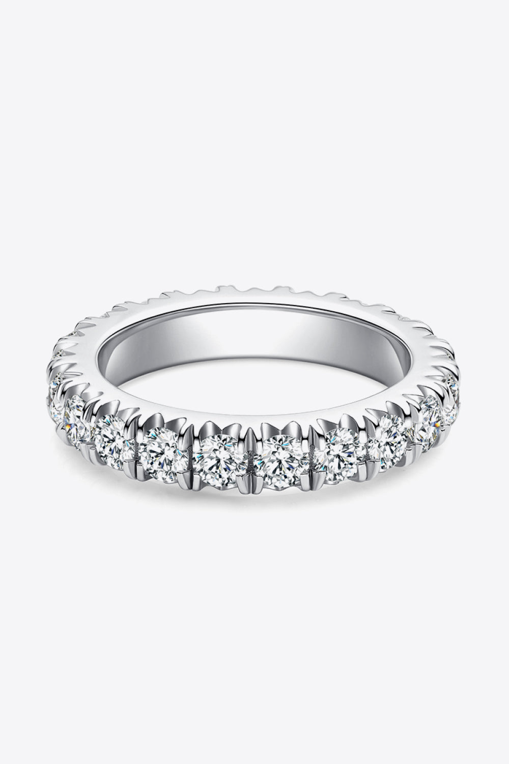 Baeful 2.3 Carat Moissanite 925 Sterling Silver Eternity Ring