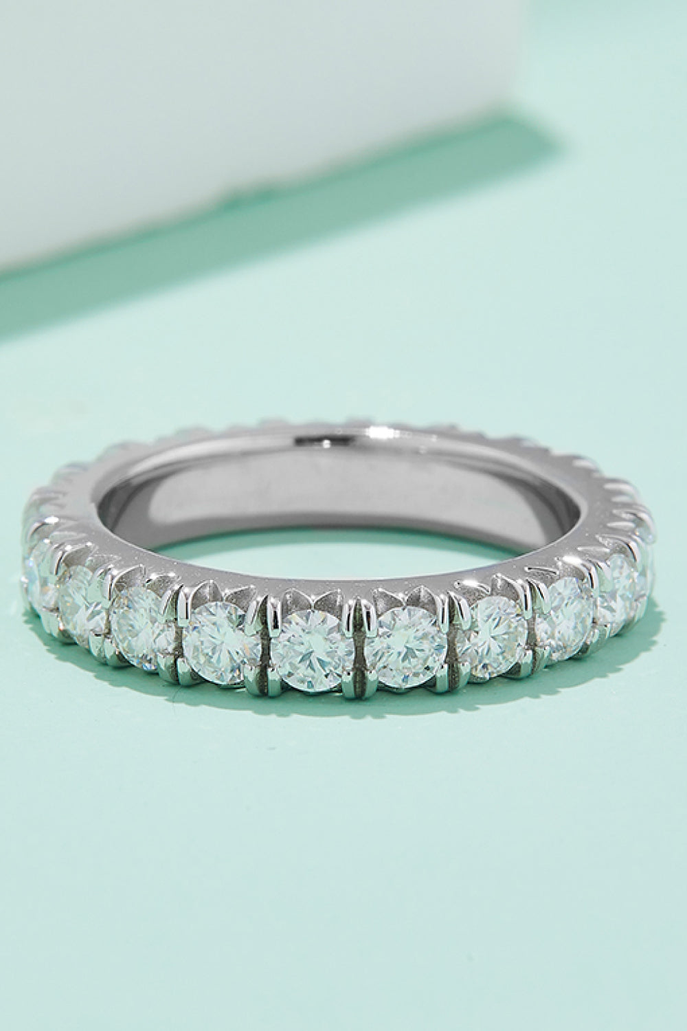 Baeful 2.3 Carat Moissanite 925 Sterling Silver Eternity Ring