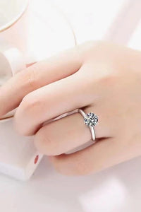 Baeful 925 Sterling Silver 3 Carat Moissanite 6-Prong Ring