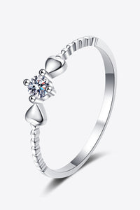 Baeful Moissanite Heart 925 Sterling Silver Ring