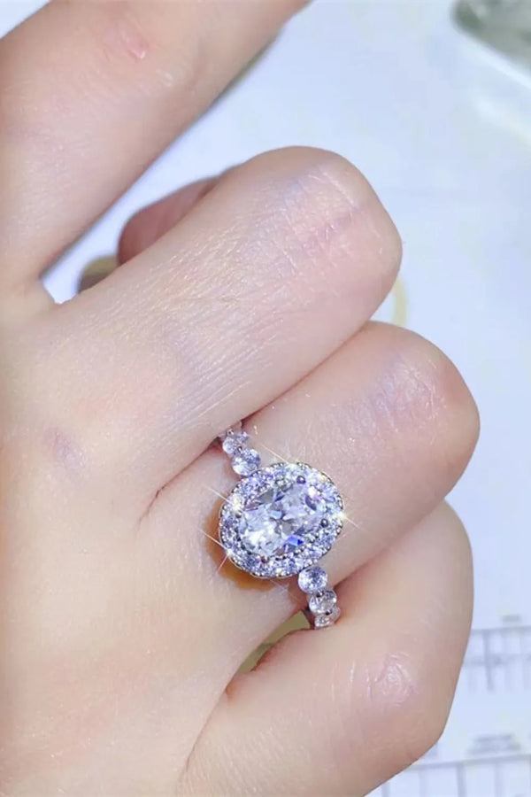 1 Carat Moissanite Halo Ring