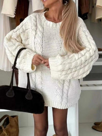Cable Knit Round Neck Oversized Sweater 100100564539498 61 Affordable Fashion Under $100 Jerry's Apparel 