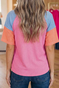 Color Block Twisted Ribbed Tee 100100151705454 27 Affordable Fashion Under $100 Jerry's Apparel 