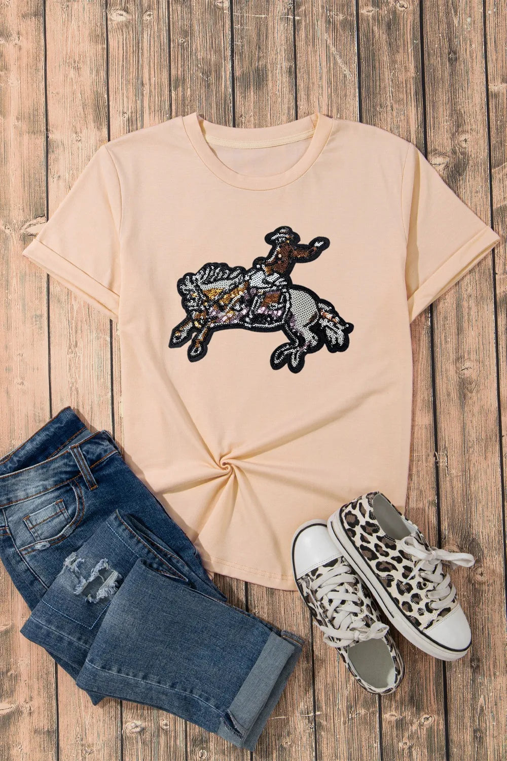 Sequin Rodeo Graphic Crewneck Tee