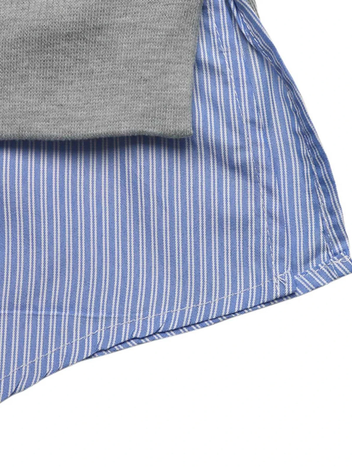 Striped Collar Long Sleeve Fake Two Piece Sweatshirt 100100225082825 39 Affordable Fashion Under $100 Jerry's Apparel 