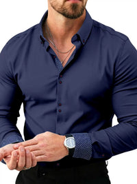 Men's Full Size Slim Fit Contrast Trim Shirt Plus Size 104001791906006 38 Affordable Fashion Under $100 Jerry's Apparel 