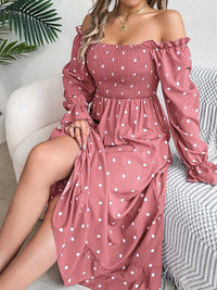 Polka Dot Flounce Sleeve Midi Dress 100100910600378 35 Gifts for Her Jerry's Apparel 