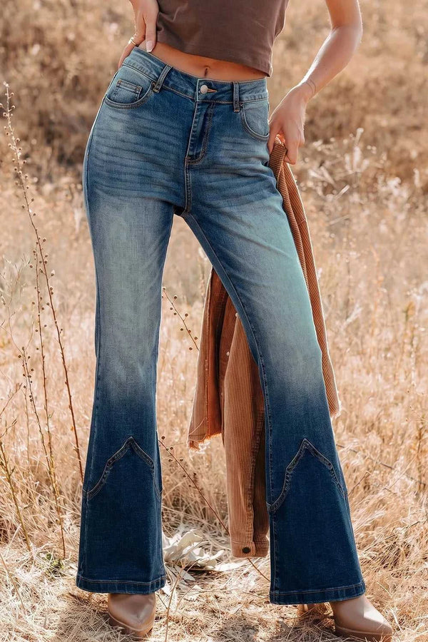 Pocket Detail Flare Leg Jeans 101003559405838 71 Seasonal Fashion Collections Jerry's Apparel 