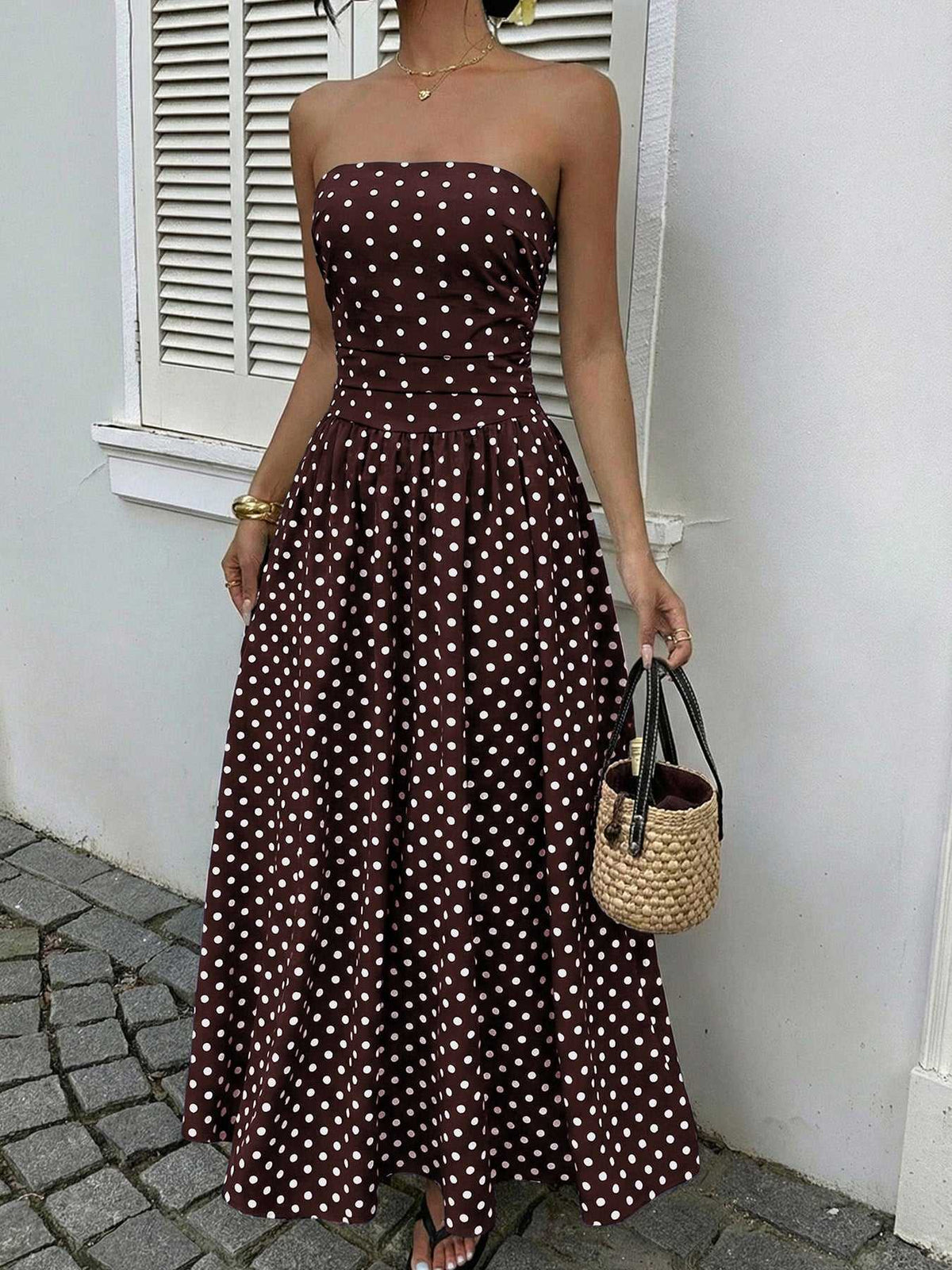 Polka Dot Tube A-Line Dress 100100003378935 36 Gifts for Her Jerry's Apparel 
