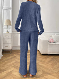 Ribbed Long Sleeve Top and Pants Lounge Set 100100460626810 43 Affordable Fashion Under $100 Jerry's Apparel 