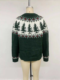 Christmas Tree Pattern Round Neck Sweater 101002229661667 54 Affordable Fashion Under $100 Jerry's Apparel 