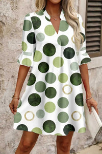 Polka Dot Print Flounced Half Sleeve Casual Vacation Style Mini Dress 100100244898572 43 Affordable Fashion Under $100 Jerry's Apparel 
