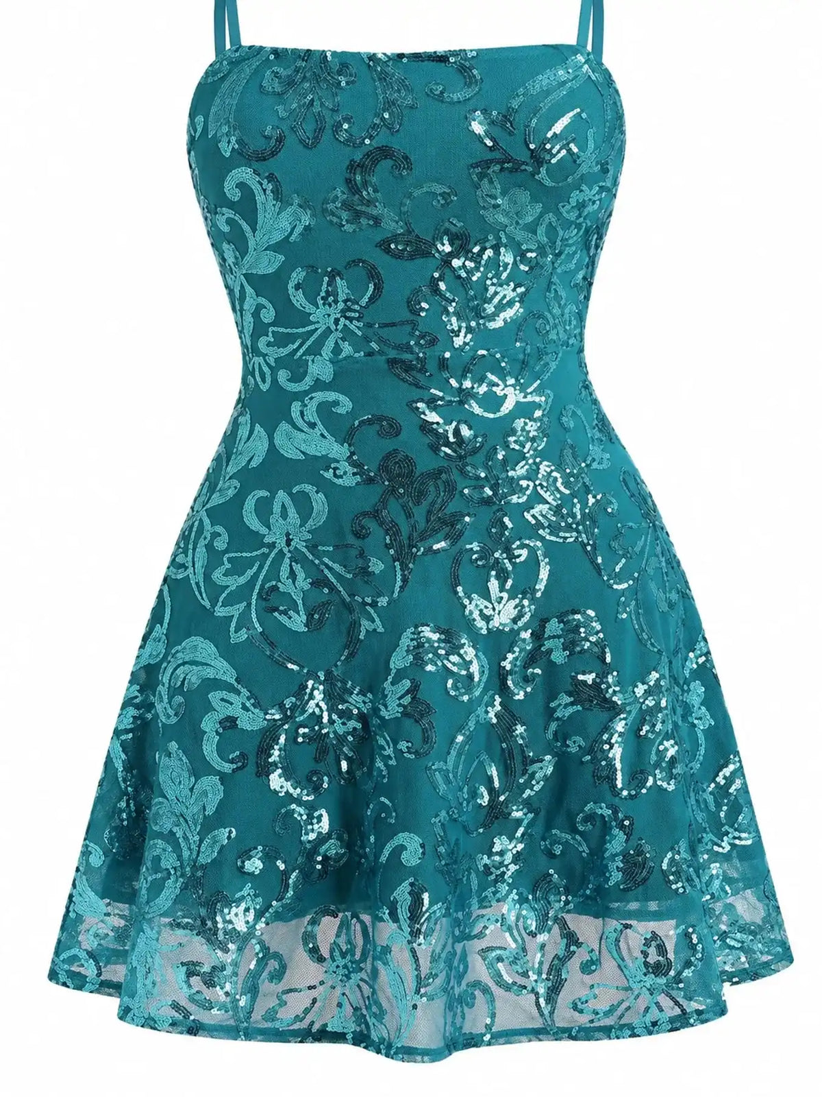 Sequin Square Neck Mini Dress 101001434570366 56 Women's Dress Gifts for Her Jerry's Apparel 