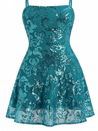 Sequin Square Neck Mini Dress 101001434570366 56 Women's Dress Gifts for Her Jerry's Apparel 