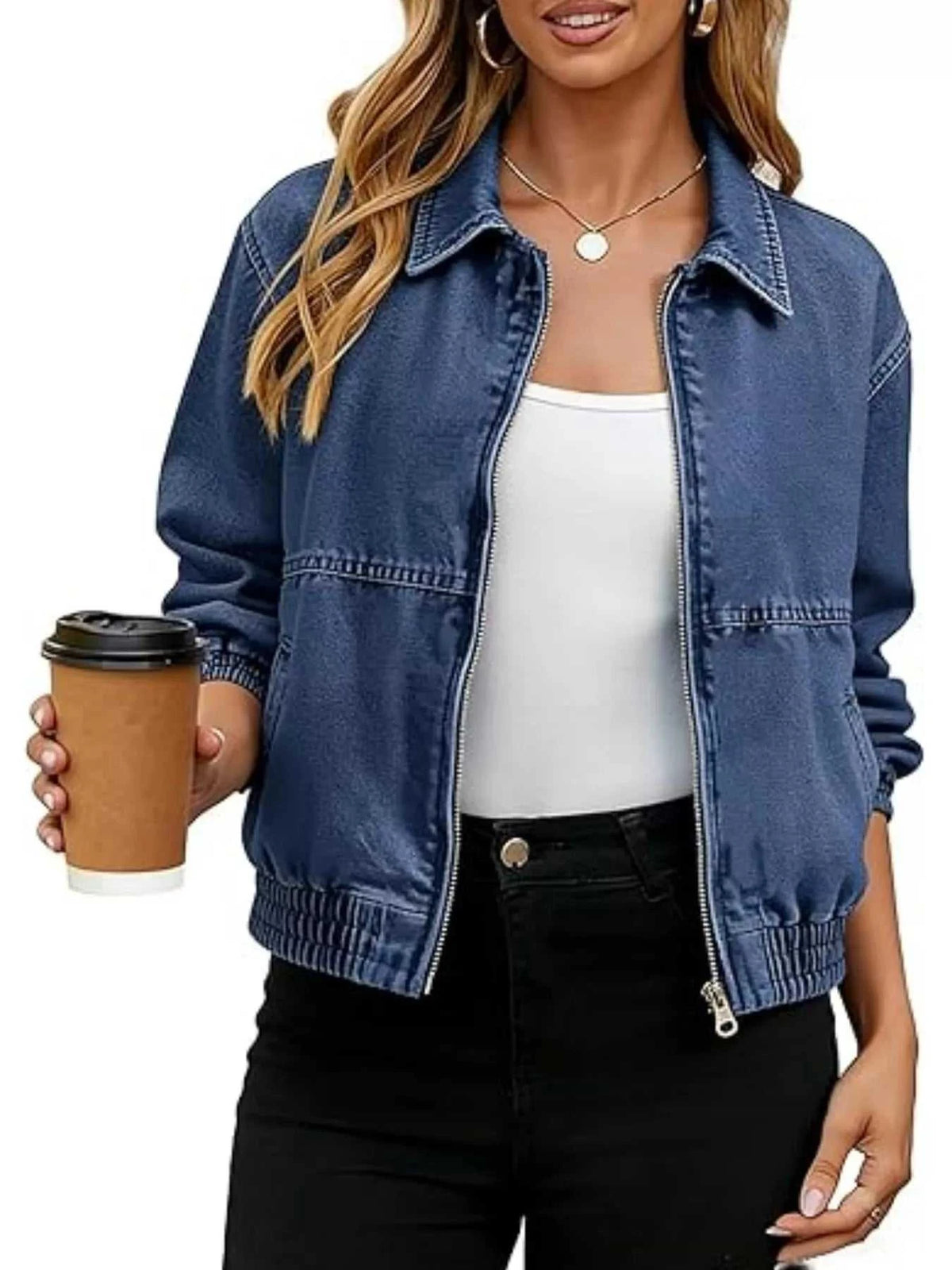 Classic Zip-Up Denim Jacket 101003368738223 64 Affordable Fashion Under $100 Jerry's Apparel 