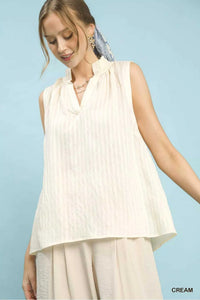Umgee Sleeveless Textured Notch Neck Top 100100883571161 47 Affordable Fashion Under $100 Jerry's Apparel 