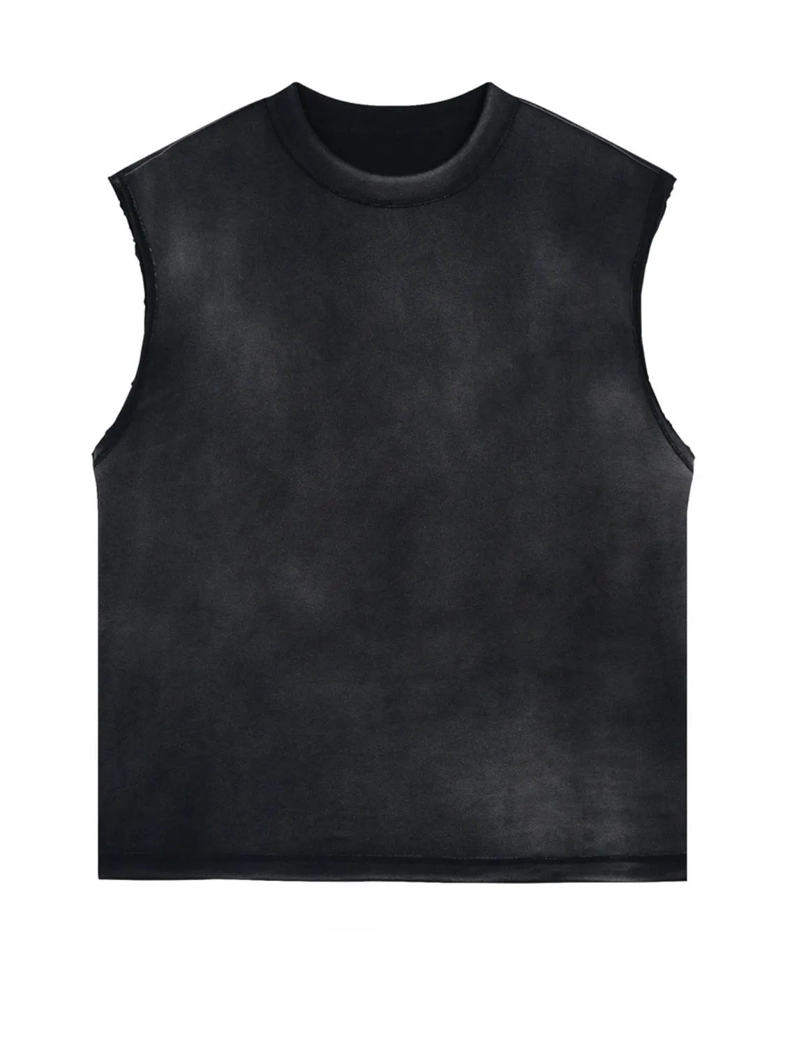 Men's Washed Round Neck Sleeveless Top