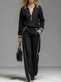 Striped Half Zip Top and Pants Set 101001673461092 67 Gifts for Her Jerry's Apparel 