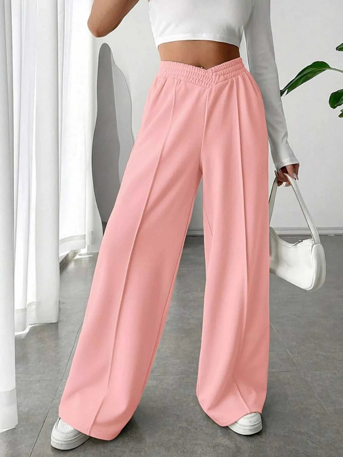 Wide Leg High Waist Pants 100100422231982 34 Affordable Fashion Under $100 Jerry's Apparel 