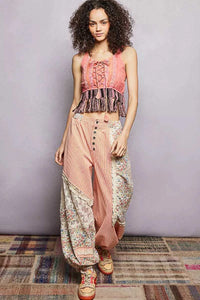 POL Lace-Up Fringe Hem Tank with Lace Detail 100100099801289 41 Affordable Fashion Under $100 Jerry's Apparel 