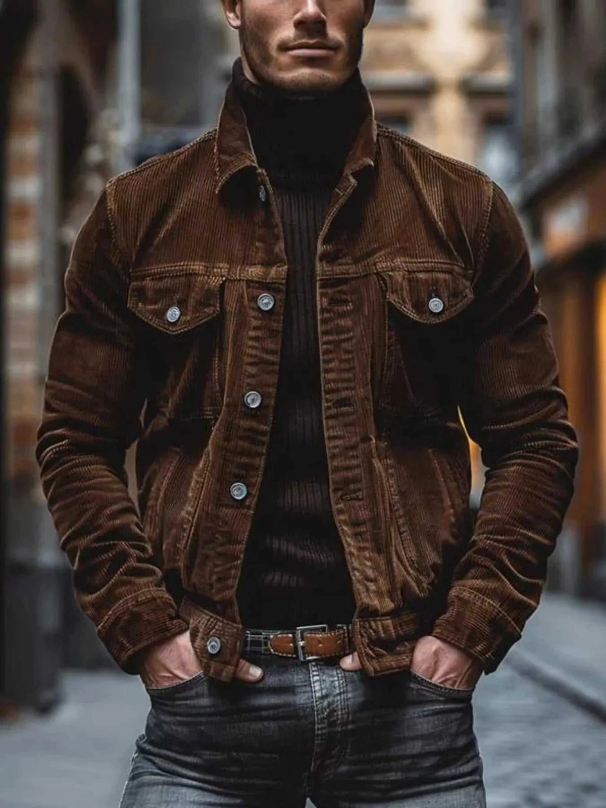 Men's Full Size Corduroy Button-Down Jacket Plus Size 100400366501040 58 Affordable Fashion Under $100 Jerry's Apparel 