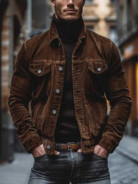 Men's Full Size Corduroy Button-Down Jacket Plus Size 100400366501040 58 Affordable Fashion Under $100 Jerry's Apparel 